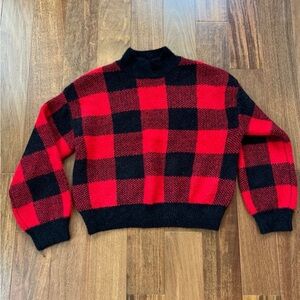 Art Class Red and Black Plaid Turtleneck Sweater